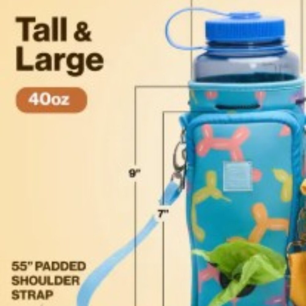 Water Bottle Carrier with Pocket for Dog Poop Bag (water bottle NOT included) - Picture 2 of 3